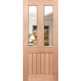 Traditional V-Groove solid timber entrance door with 5mm clear glazing