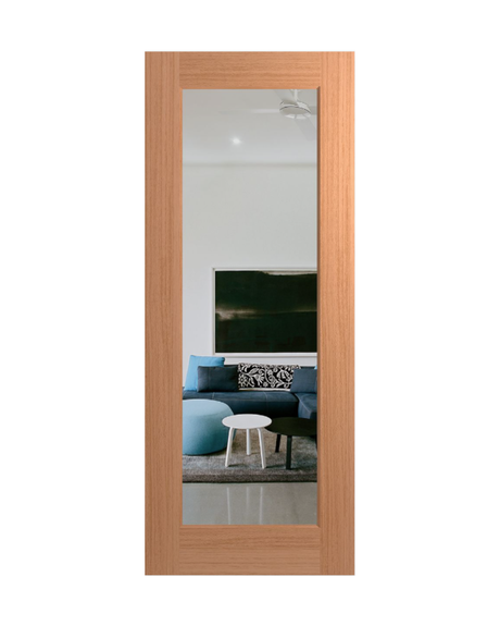Hume JST1 Joinery entrance door in Sliced Pacific Maple, full door view