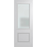 White door with a glass panel on a green background VauclusePremierEntranceXVP22_Translucent_Duracote