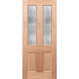 Victorian VG Cathedral internal door with arched stained glass panel, solid engineered timber