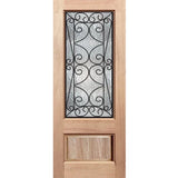 Wrought Iron-1 Cathedral solid maple timber entrance door