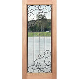 Wrought Iron-2 1L Entrance Door made of solid maple timber with one clear glass panel