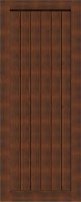 Elite Aluminium XE21 entrance door shown in Merbau timber look finish