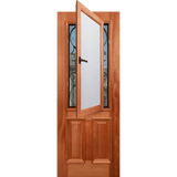 Wood door with glass window and ironwork. Zanzibar EN903AO